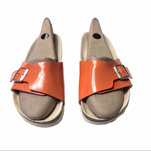 Birki's by Birkenstock Catalina Tangerine Glitter Sandals Size EU 38  US 7-7.5 - Picture 5 of 16